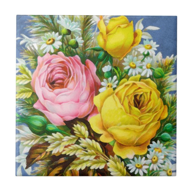 Azulejo Acuarela del ramo floral del otoño (Frente)