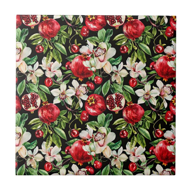 Azulejo acuarela esboza un patrón detallado y elegante de  (Frente)