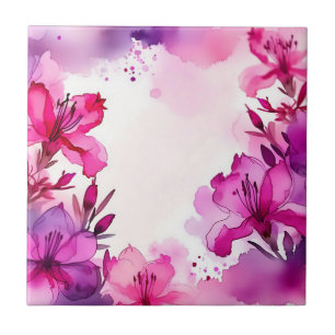 Azulejo Acuarela Floral de Vibrant Azalea