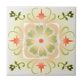 Azulejo Acuarela Floral Geométrica Abstrato Tile Cerámico
