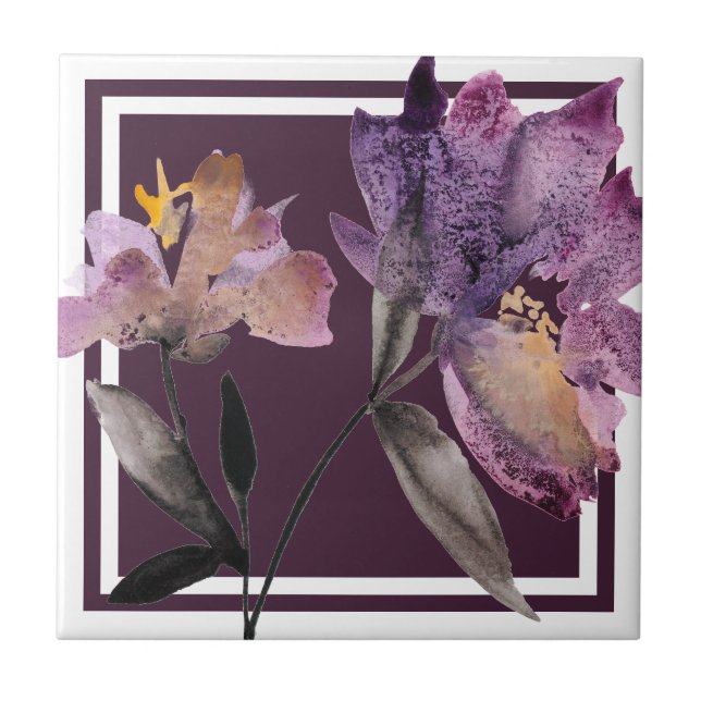 Azulejo Acuarela floral III (Frente)