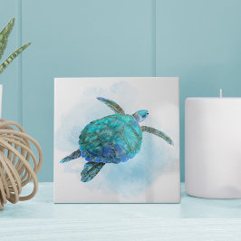 Azulejo Acuarela Mar Tortuga Océano acuático acuático