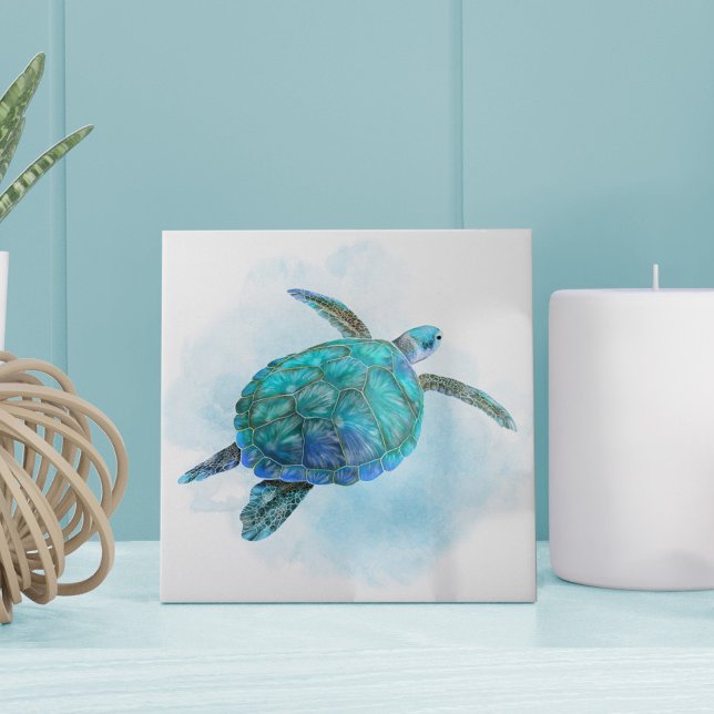 Azulejo Acuarela Mar Tortuga Océano acuático acuático (Subido por el creador)