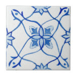 Azulejo Acuarela mediterránea azul y blanca con patrones<br><div class="desc">Si buscas un resplandor distinto y hermoso para tu proyecto de renovación residencial, no te pierdas la vista en nuestra Patterned Blue & White Mediterranean Watercolor Ceramic Tile. Esta baldosa es de un tipo, con una intrincada escala de patrón azul y blanco que pone el Mediterráneo justo en tu casa....</div>