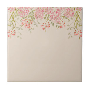 Azulejo Acuarela moderna flores coloridas y personaliza