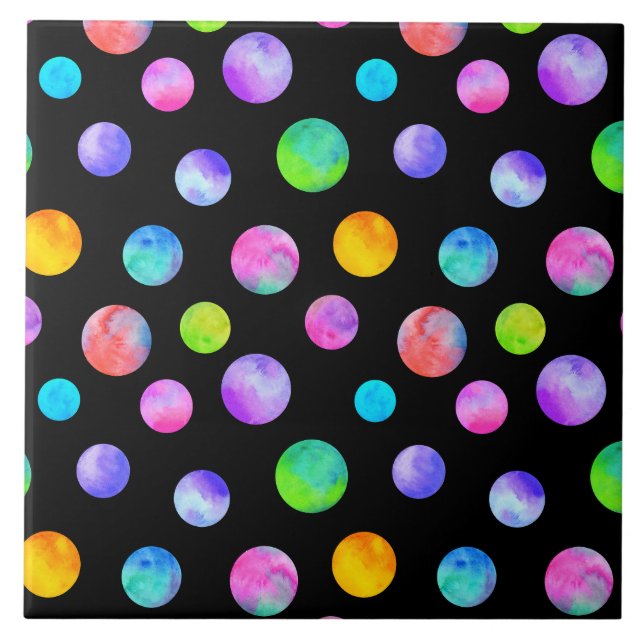 Azulejo Acuarela multicolor de lunares (Frente)