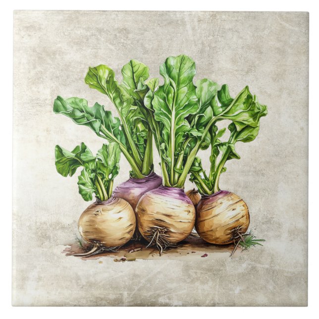 Azulejo Acuarela Nabu Turnips Falsa Textura  (Frente)