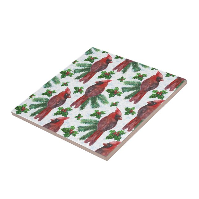 Azulejo acuarela Red Cardinal Bird (Lado)