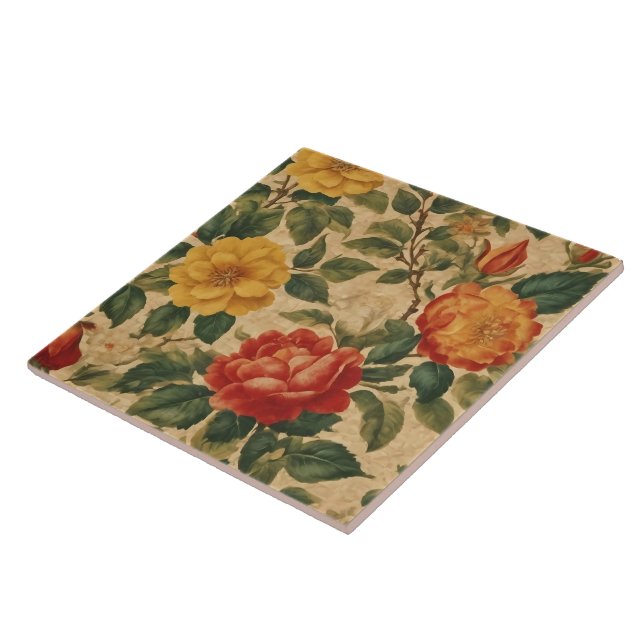 Azulejo Acuarela Vintage Floral Moderna Colección (Lado)