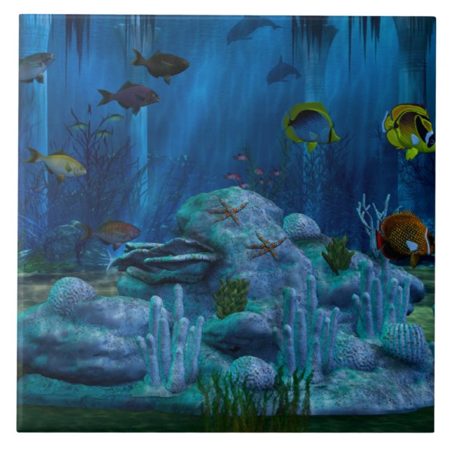 Azulejo Acuario digital Deep Sea 3D (Frente)