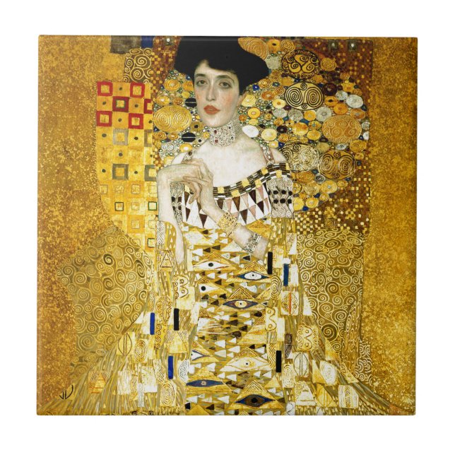 Azulejo Adela Bloch-Bauer I por el arte Nouveau de Gustavo (Frente)