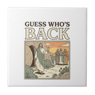 Azulejo Adivina Quién Ha Vuelto Humor Resurrección Diseño