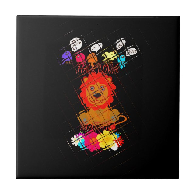 Azulejo Adorable Baby Lion Art Design Motif (Frente)