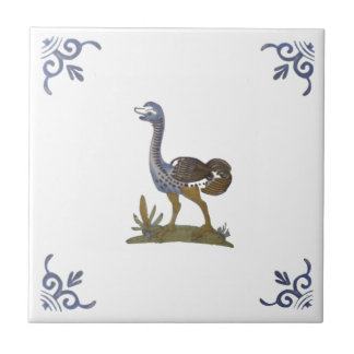 Azulejo Adorable Baby Ostrich Delft Repro sobre el mosaico