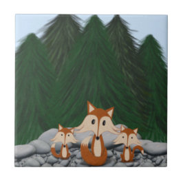 Azulejo Adorable familia Fox