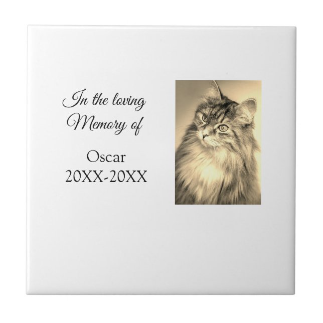 Azulejo adorable funeral de honor agregar foto de nombre m (Frente)