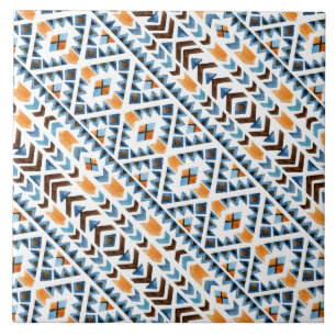 Azulejo Adorable patrón azteca acuarela