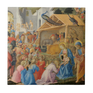 Azulejo Adoración del Magi por Fra Angelico y Filippo