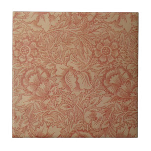 Azulejo Adormidera rosa (de William Morris) (Patrón de épo