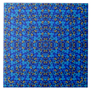 Azulejo Adorno azul multicolor abstracto
