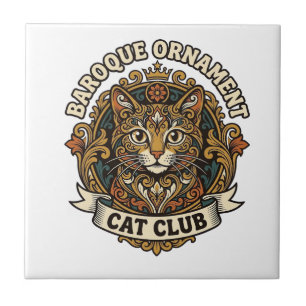 Azulejo Adorno barroco gato regalo amante de los gatos - A