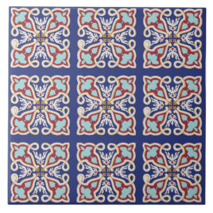 Azulejo Adorno Cerámico de Ave Art Nouveau