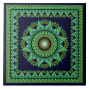Azulejo Adorno de estrella fractal hechizante