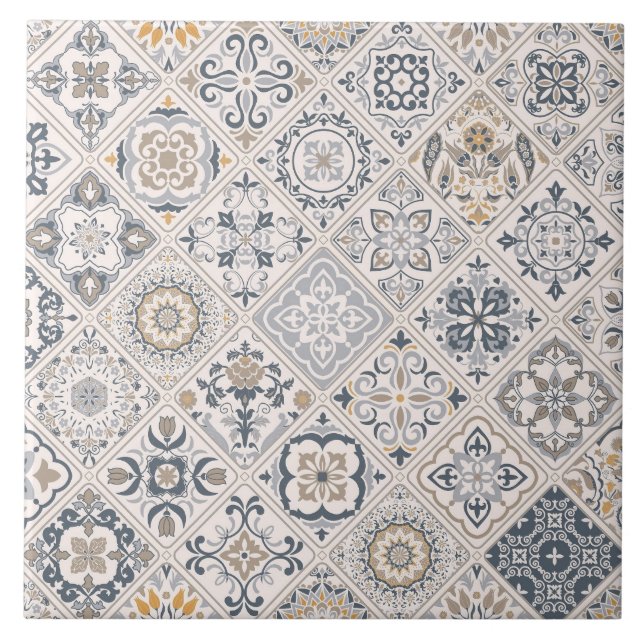 Azulejo Adorno tradicional portugués y español Boho  (Frente)
