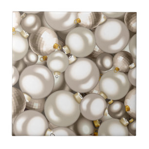 Azulejo adornos de navidad plateada