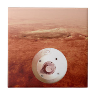 Azulejo Aeródromo Con Perseverancia Rover Descent To Mars
