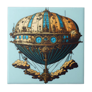Azulejo Aeronave Steampunk Dreams Ceramic Tile
