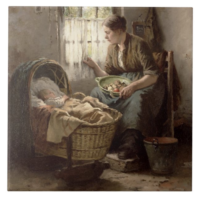 Azulejo Afecto maternal (aceite en lona) (Frente)