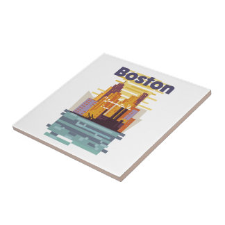 Azulejo Afiche de Boston Travel