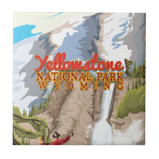 Azulejo Afiche de época del Parque Nacional Yellowstone