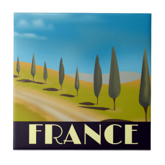 Azulejo Afiche de viaje al estilo vintage de Francia