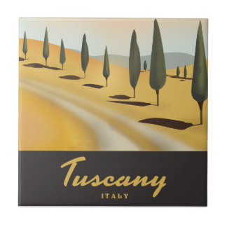 Azulejo Afiche de viaje al estilo vintage de la Toscana It