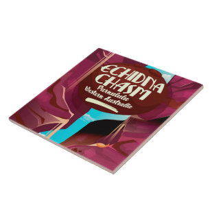 Azulejo Afiche de viaje de Echidna Chasm personalizado