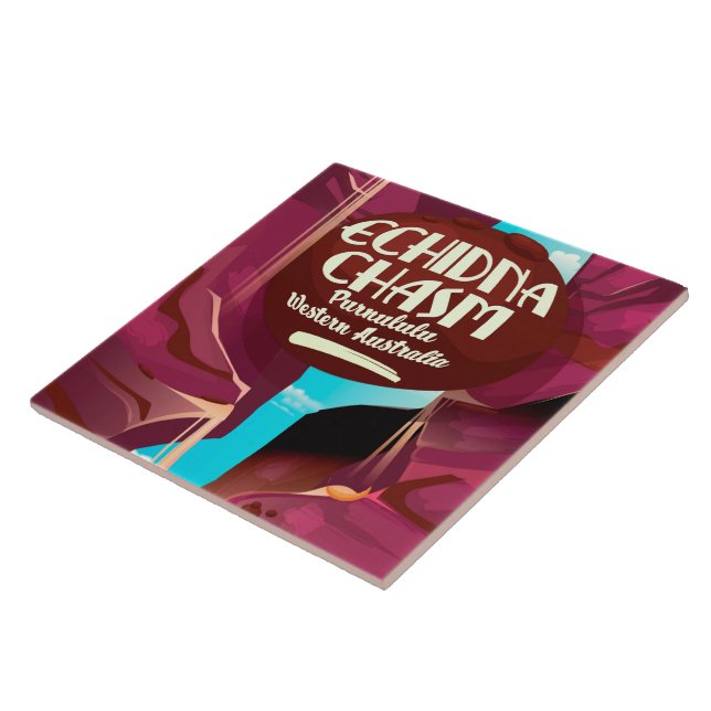 Azulejo Afiche de viaje de Echidna Chasm personalizado (Lado)