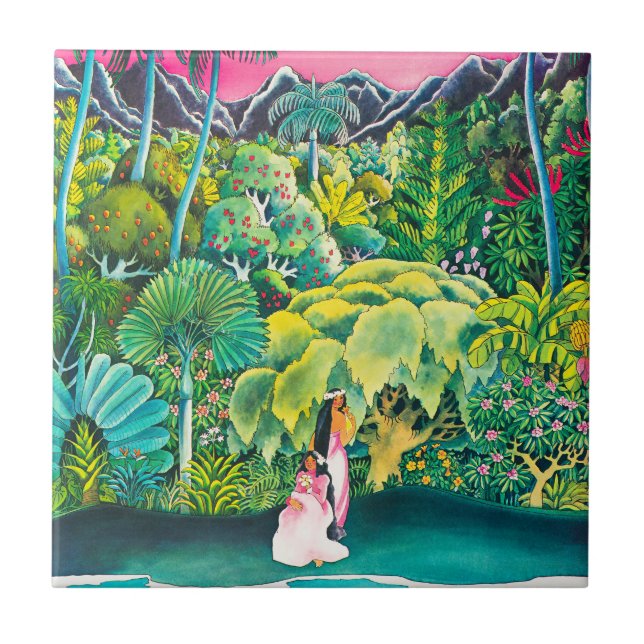 Azulejo Afiche de Viaje de Hawái (Frente)