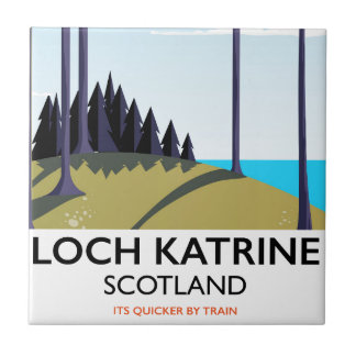 Azulejo Afiche de viaje de Loch katrine scotland