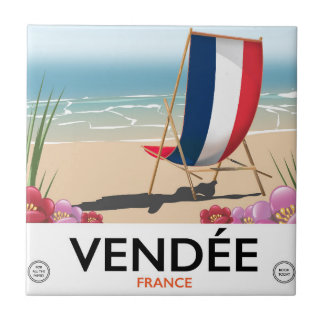 Azulejo Afiche de viaje de playa de Francia