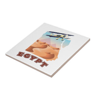 Azulejo Afiche de viaje del Mapa de Egipto de la Antigua I