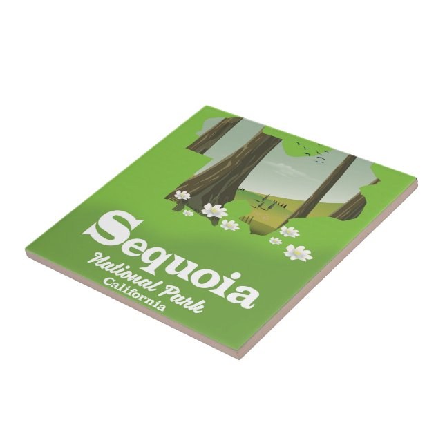 Azulejo Afiche de viaje del mapa del Parque Nacional de Se (Lado)