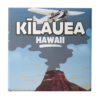 Azulejo Afiche de viaje del volcán Kīlauea Hawaii
