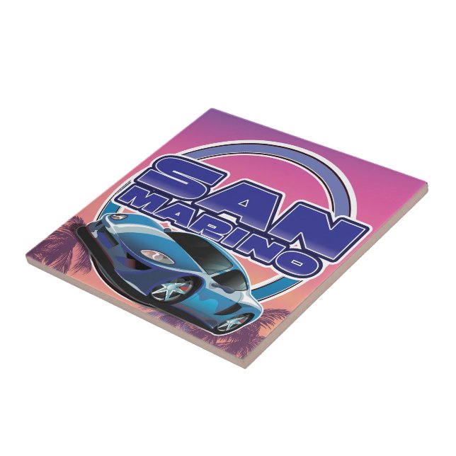 Azulejo Afiche de viaje deportivo de San Marino (Lado)