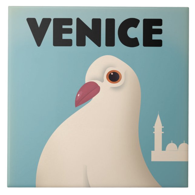 Azulejo Afiche de viajes al estilo veneciano (Frente)