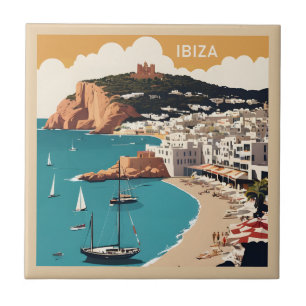 Azulejo Afiche de viajes de Ibiza, España