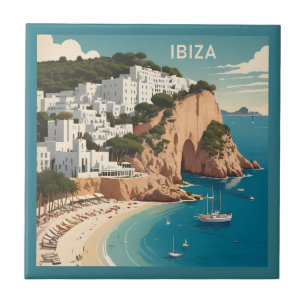 Azulejo Afiche de viajes de Ibiza, España