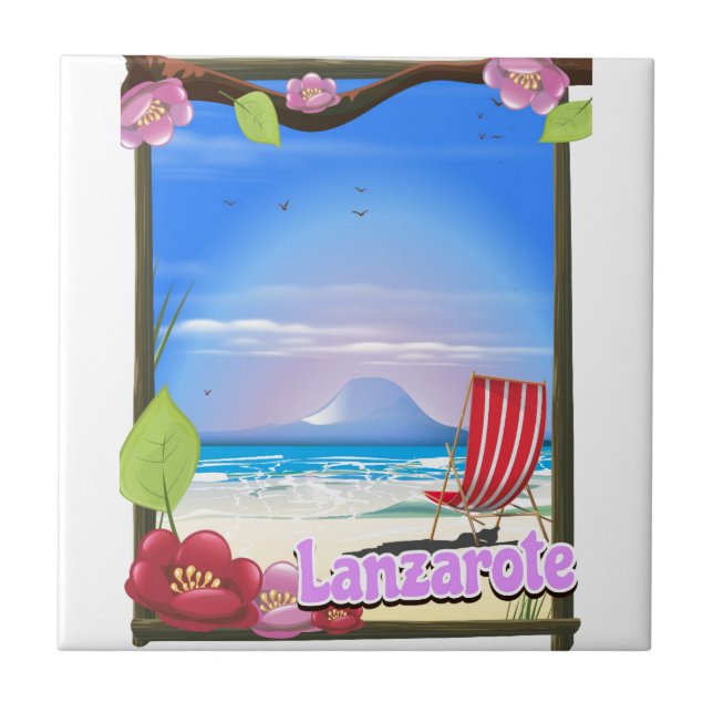 Azulejo Afiche de viajes de Lanzarote (Frente)