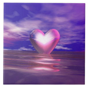 Azulejo Afloat del corazón rosado